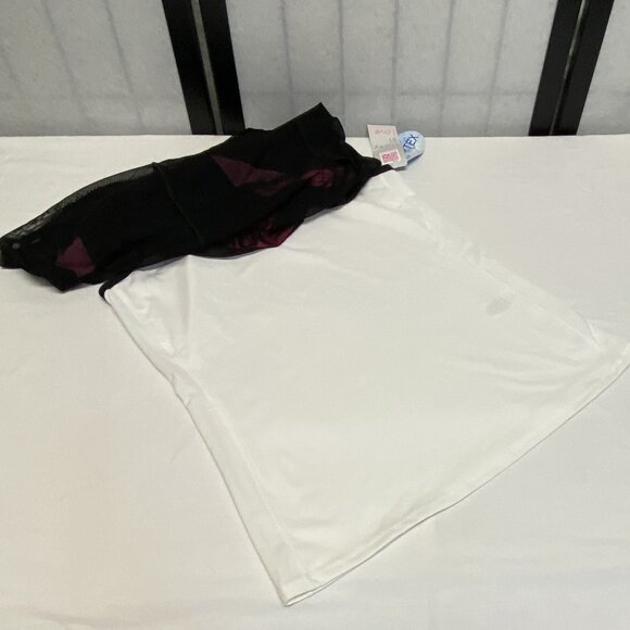 Lucky in Love Racerback Mesh Dual Layer Knit Sport Activewear Top Black Pink NWT - Picture 9 of 15